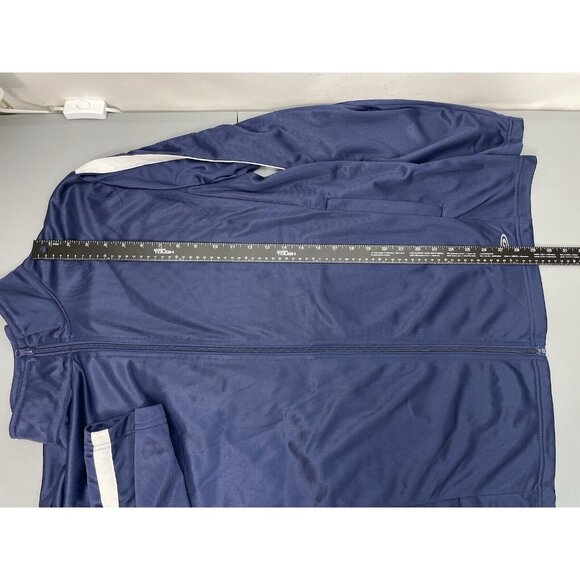 Pro Player Track Jacket Warm Up Athletic Full Zip Stripes Polyester Blue Mens XL - Picture 10 of 11